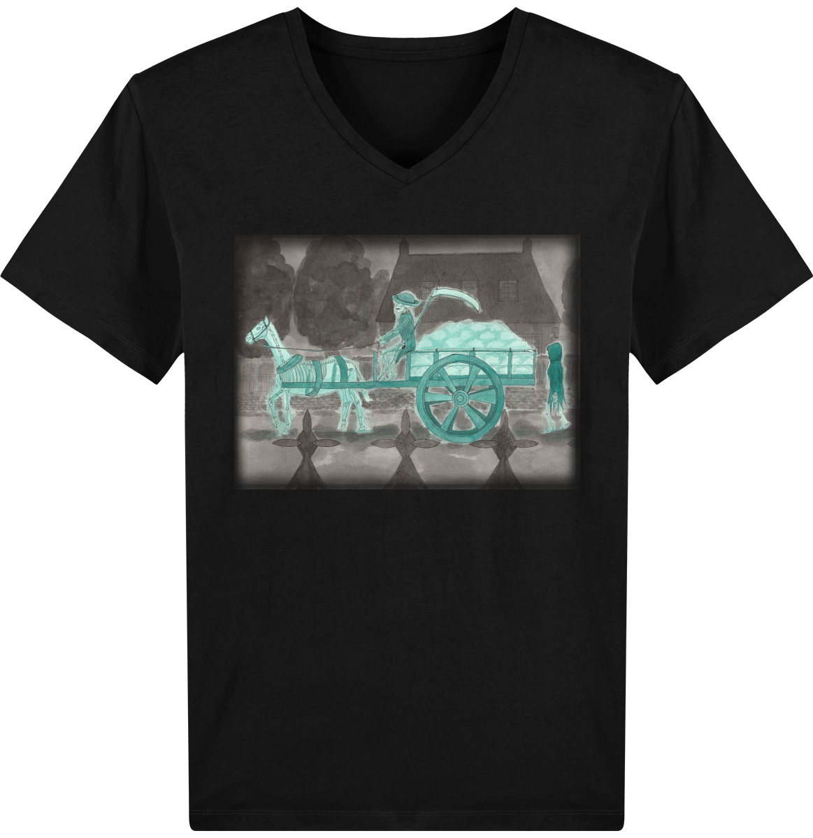 Tee Shirt Homme Col V Stanley PRESENTER, L’ankou, mythe breton