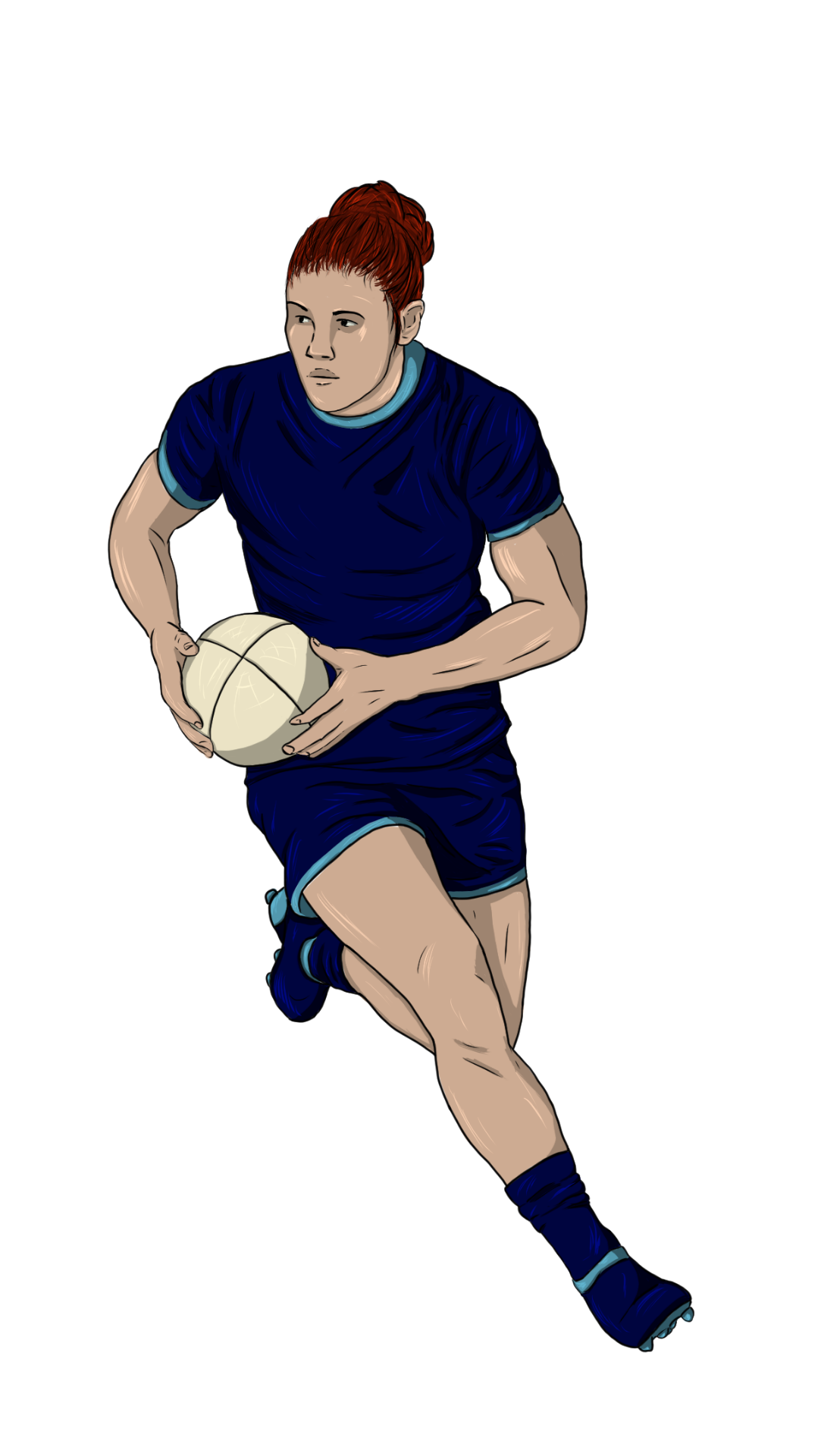 Magnet, aimant de réfrigérateur représentant un sport, elsa abadie penars, femme rugby maillot équipement bleu