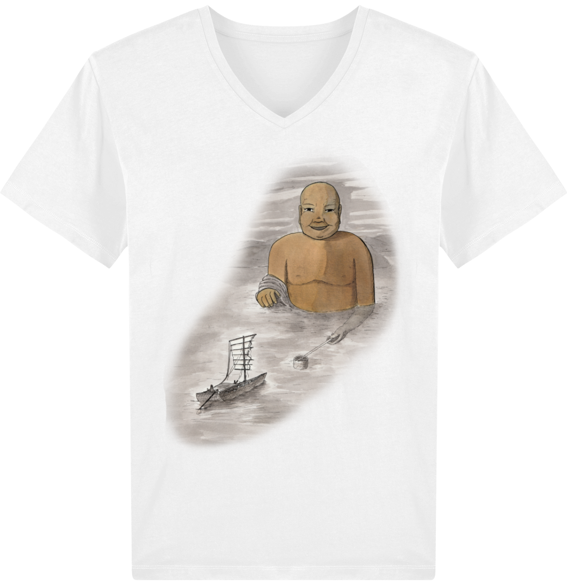 Tee Shirt Homme Col V Stanley PRESENTER, L’umibozu, le bonze des mers