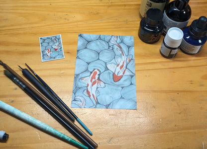 Carpes Koï, posters et stickers