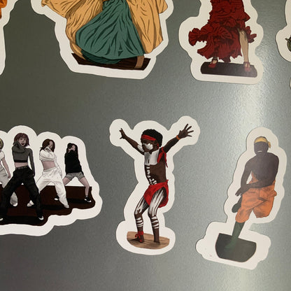 Magnet, aimant de réfrigérateur, frigo, dessin numérique, danse corroboree indigène aborigène enfant garçon 2024 elsa abadie penars