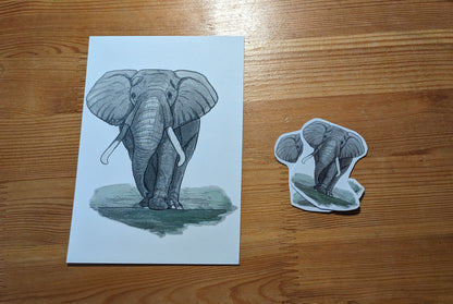 Éléphant, posters et stickers