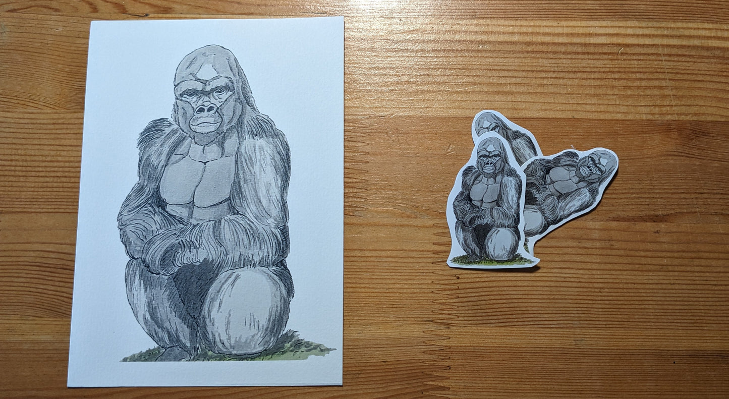 Gorille, posters et stickers