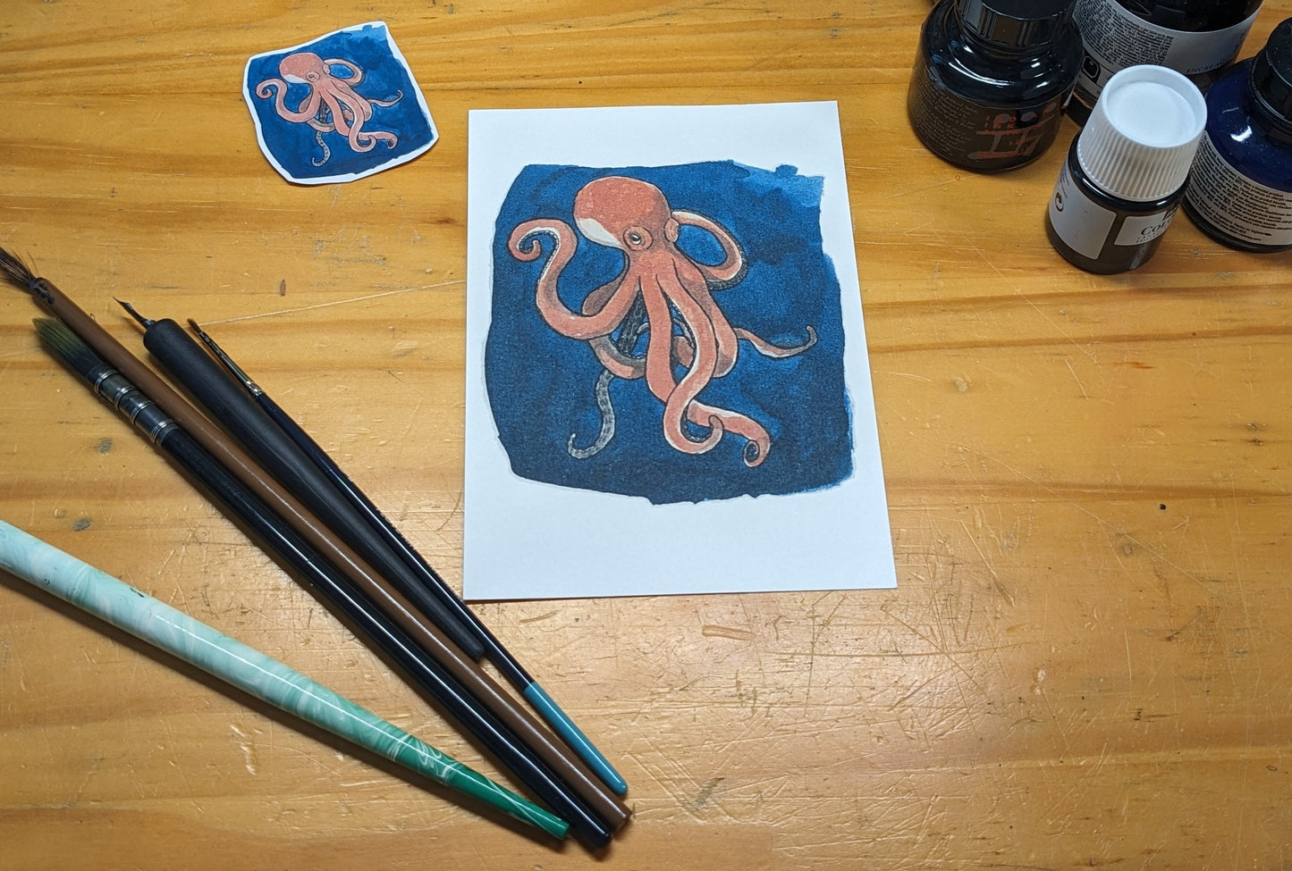 Pieuvre, posters et stickers